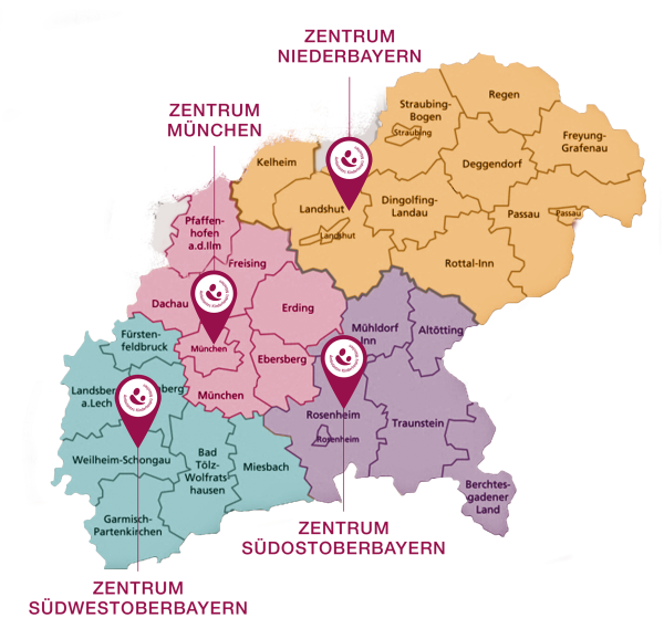 Karte Stiftung AKM Zentren