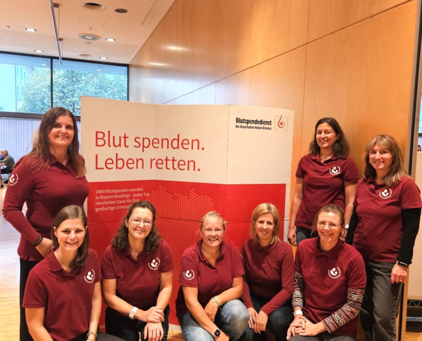 Unser Team aus dem Zentrum Südostoberbayern beim Blutspendedienst des BRKs